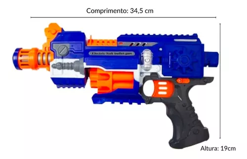 lançador elétrico de Dardos Tipo Nerf automática com lanterna