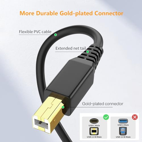 Cable De Impresora Uliftus Usb-b A Usb-c 2m, Cable Usb Tipo