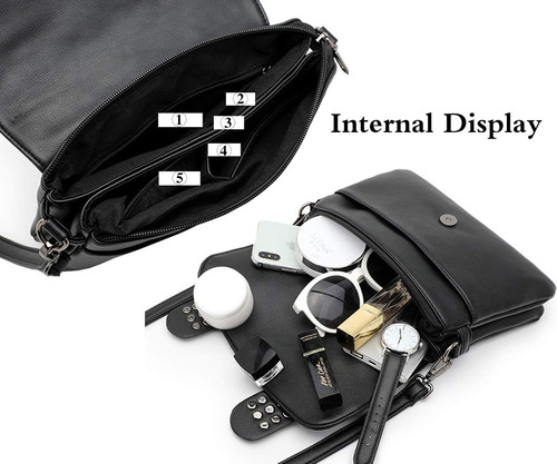 Rainbosee Bolso Con Asa Superior Para Hombro Con Calavera Pu