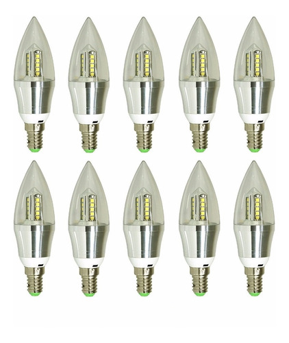 Kit 10 Ampolletas Led Vela 5w E14 Calida Y Fria