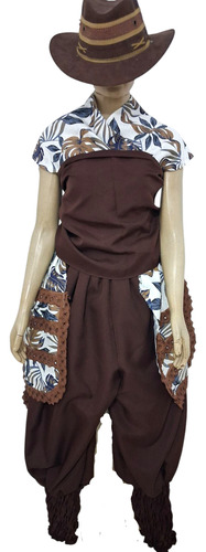 Roupa De Caboclo Boiadeiro Marrom (sem Chapéu) Marrom-escuro Único