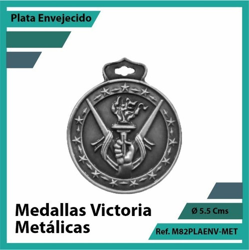 Medallas En Cali De Victoria Plata Metalica M82pla