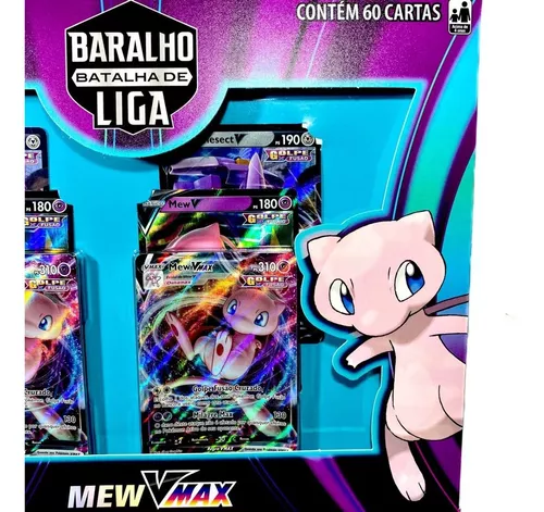 Jogo de Cartas Pokemon Baralho Batalha de Liga Mew Vmax