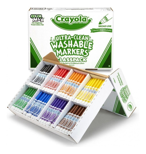 Set De 200 Marcadores Lavables Crayola Ultra- Clean De 8