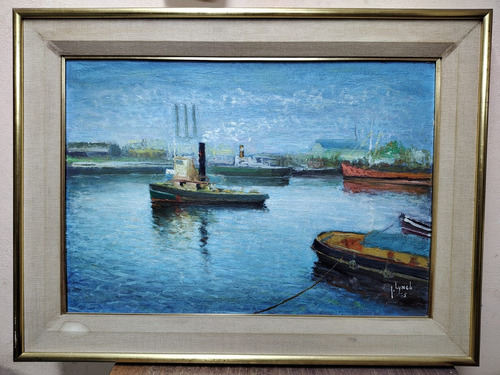 Antigua Pintura Oleo Sobre Madera Justo Lynch Certificado