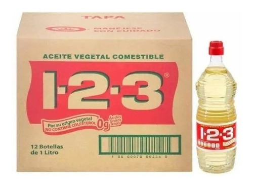 Aceite Vegetal 1-2-3 1caja Con 12 Pz De 1 Lt C/u