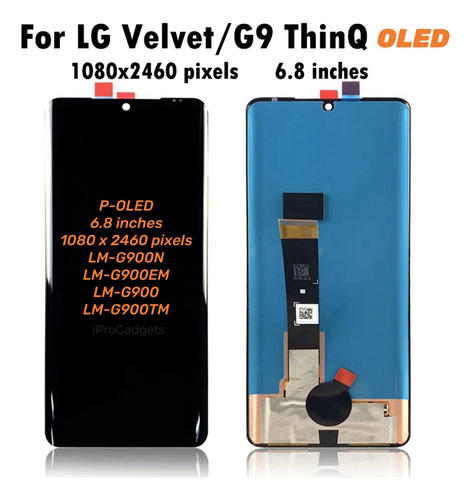 Para Tela Oled Para LG Velvet 5g G9 Lm-g900 G9 Thinq G910