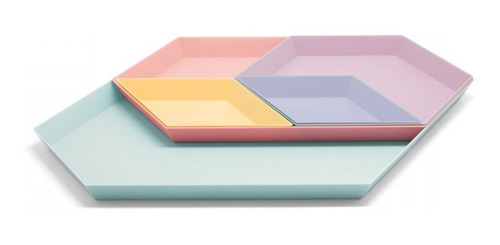 Imagen 1 de 10 de Set 5 Bandejas Organizadoras Hexa X5 Plastico
