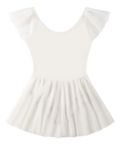 Vestido De Ballet, Poncho Y Medias De Baile De Encaje Para N