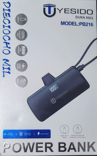 Cargador Portátil De Bolsillo 18000 Mah Para Android, Iphone Blanco