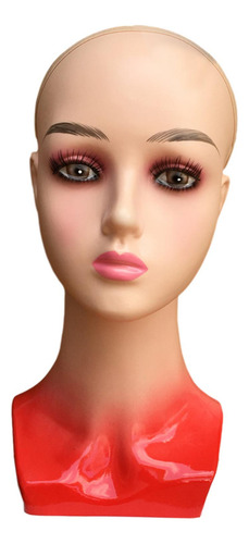 Modelo De Exhibición De Peluca De Cabeza De Paño Rojo