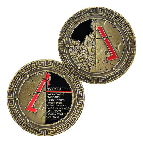E-coin Moneda De Desafio Militar Spartan Warrior Ethos (amza