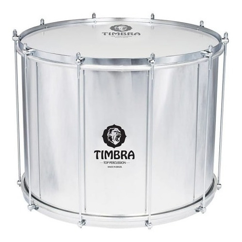 Imagem 1 de 1 de Surdo Timbra 20x40cm Com Aro Cromado E Pele Napa (8241)