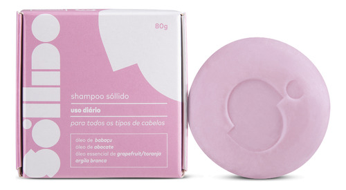 Shampoo Sólido 80g Todo Tipos de Cabelo Uso Diário