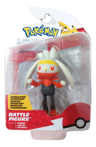 Figura Raboot - Battle Figure - Pokémon Jazwares (Usado)