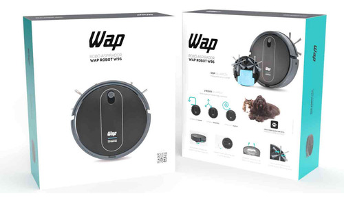 Robô Aspirador Wap W96 30w 127/220V Super Slim Varre E Aspira Cor Preto
