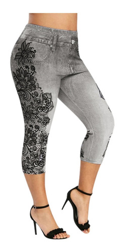 Leggins De Mezclilla Con Paneles Para Mujer, Pantalones Tipo