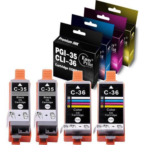 Cartuchos Pgi35 Cli36 Compatibles Con Canon Pixma Ip100 -4u.