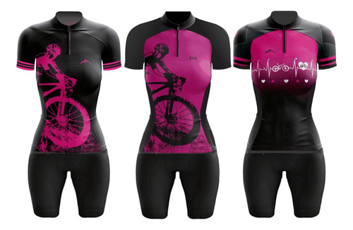 Conjunto De Ciclismo Ciclistas Bermuda Camisa Feminino Ge Bi