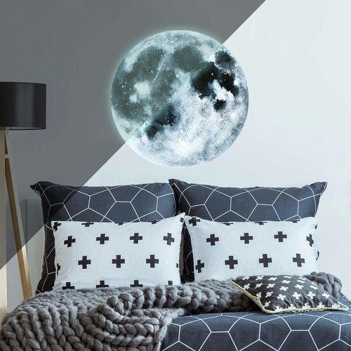 Vinilo Decorativo Pared   Luna Resplandor Oscuridad