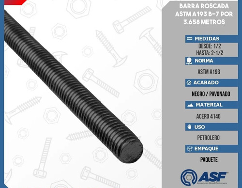 Barras Roscadas Estructurales 3/4  B7