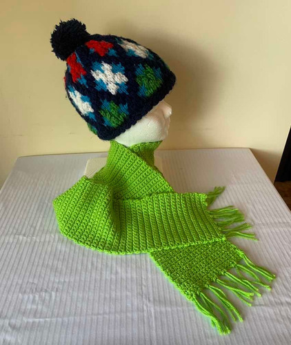 Gorro Y Bufanda Tejido Para Frío Invierno 224