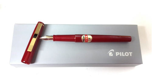 Caneta Tinteiro Pilot Fp Pena F Vermelho E Dourado Japan