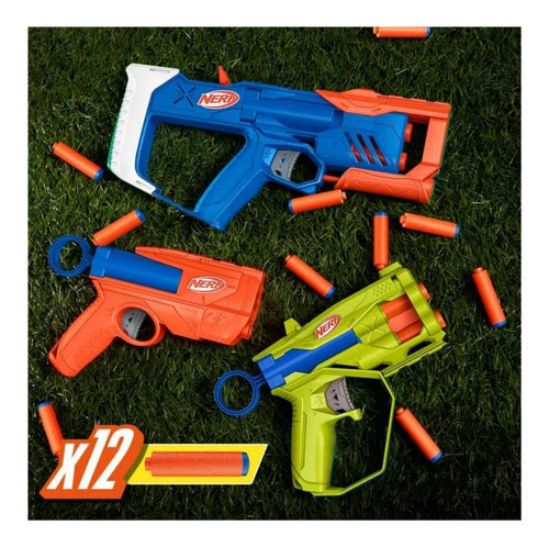 Nerf Kit 3 Lançadores Dardos N Series Triple Action - Hasbro