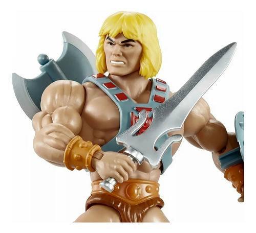 He-man Versión Mattel Cabeza Retro, 14 Cm. 20 Movidas. (Usado)