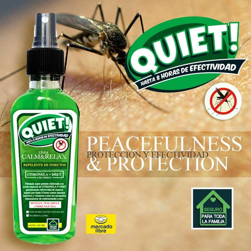 Imagen 2 de 3 de 3 Pack Quiet! Repelente De Mosquitos E Insectos Rastreros