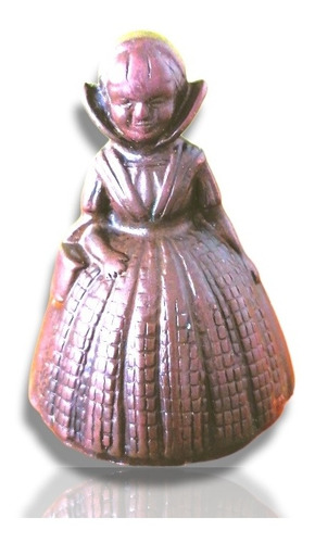 Figura Mujer Campana Metal Vintage 70`s Souvenir Europa 