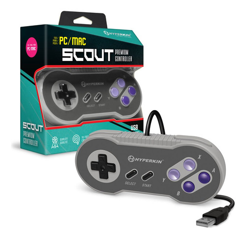 Controlador Usb Hyperkin\ Scout\ Premium Estilo Snes Para Pc/mac