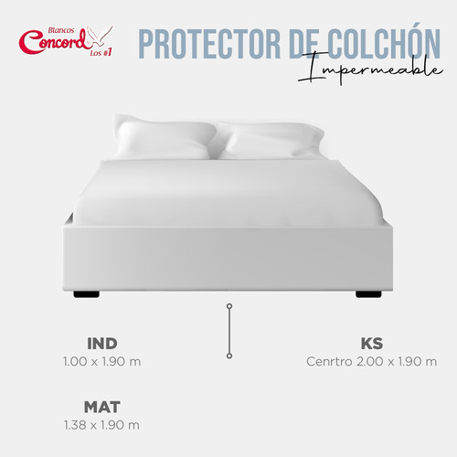 Protector De Colchón Impermeable King Size, Cubrecolchón Ks