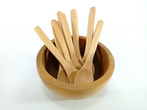 Imagen 3 de 7 de Cuchara De Madera De Bambú X 10