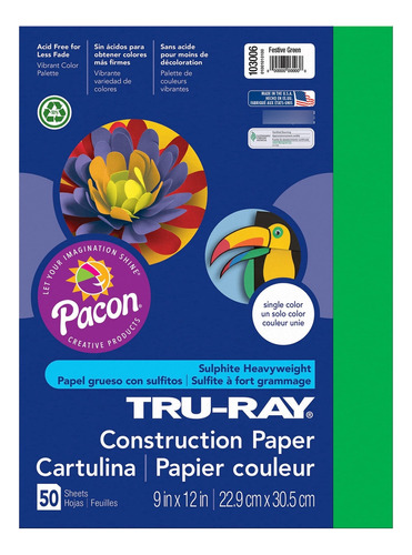 Tru-ray® Papel Construccion Verde Festivo 9 X 12  50 Hoja 5