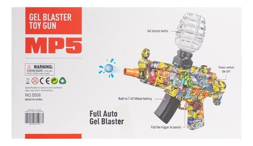 Ametralladora Pistola Automática Hidrogel Mp5 Gotcha Juguet