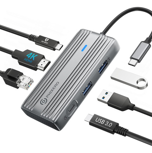 Phixero Hub Usb C: Adaptador Multipuerto Estación Versátil