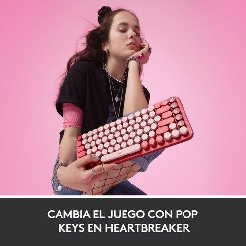 Imagen 2 de 9 de Teclado Inalámbrico Logitech Pop Heartbreaker, Teclas Emojis
