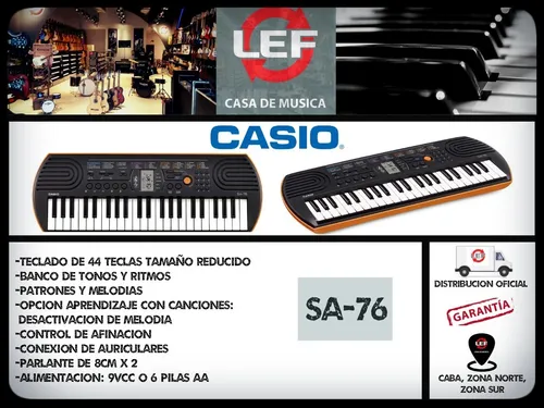 Teclado Infantil Casio SA76 44 Teclas - Infolaser Instrumentos Musicais