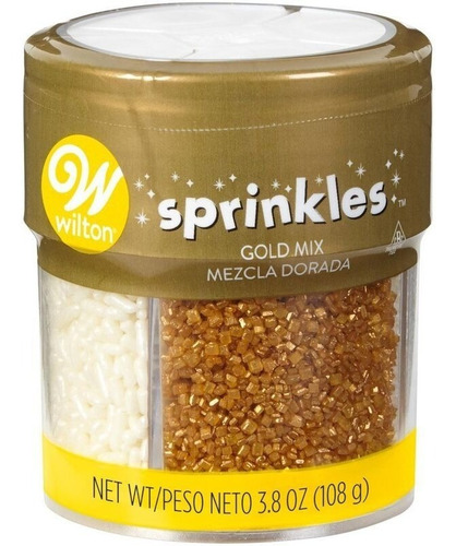Imagen 2 de 7 de Sprinkles Dorado Blanco Azucar Perlas Granas Wilton Titanweb
