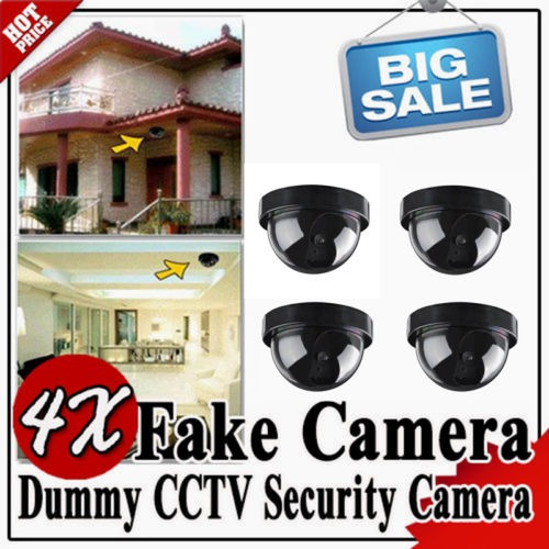 Imagen 2 de 6 de 4pcs Cámara Dummy Vigilancia Falso Espía Cámara Domo Cctv Vi