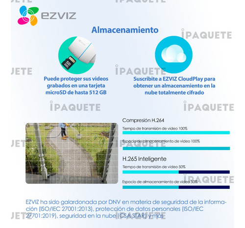 Cámara De Seguridad Ezviz 3mp Exterior Wifi Ip Sirena