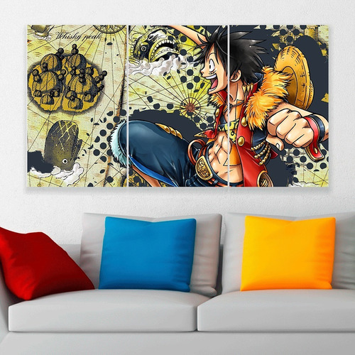 Cuadro Triptico One Piece Personalizado Canvas Art