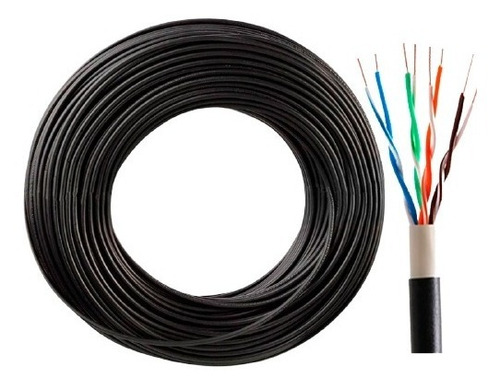 Imagen 3 de 3 de Rollo De 60 Mts Cable Utp Cat5e Intemperie Outdoor Internet