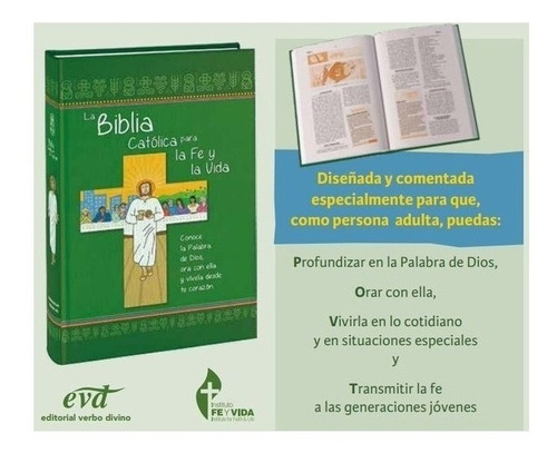 Biblia Catolica Jovenes Fe Y Vida Verde Con Estuche Y Cierre