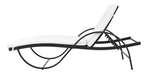Camastro 2 Uds Con Mesa Poly Rattan Negro
