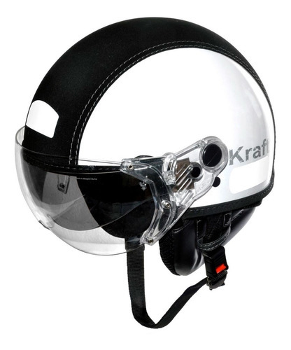 Capacete Moto Aberto Kraft Custom Revestido Branco Premium Tamanho do capacete P - VESTE 55/56