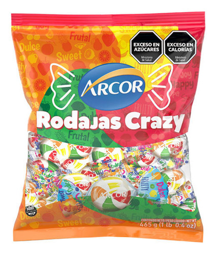 Bolsa Caramelos Rodajas Crazy Arcor 465 Gramos