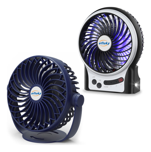 Efluky Mini Ventilador Escritorio 3 Velocidad Recargable Usb