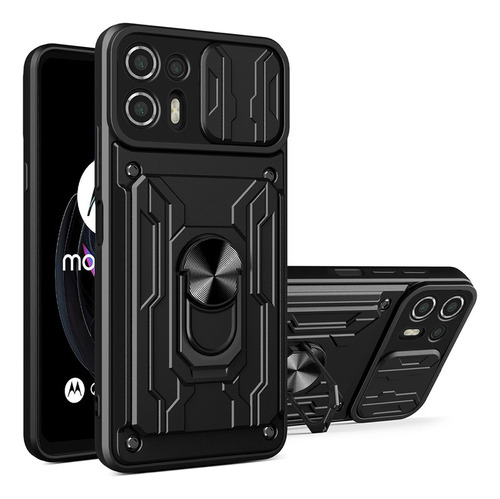 Funda Huikai Para Moto Edge 20 Pro Lite, Tarjetero Slide Cam